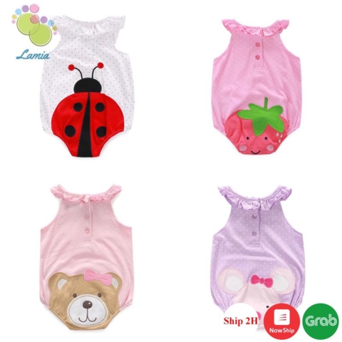 Bodysuit Hè Dễ Thương Cho Bé Gái Sơ Sinh