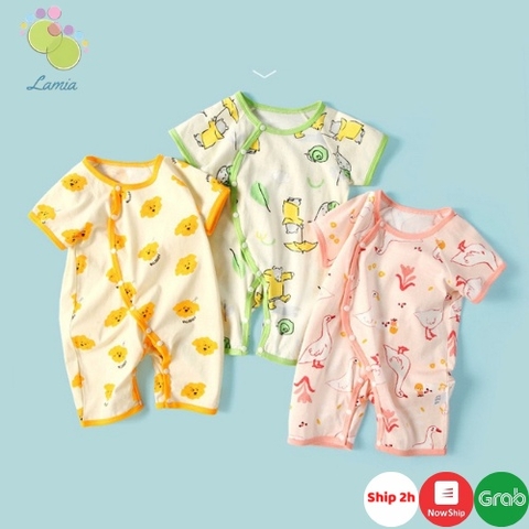 Bộ Body Đùi Cúc Giữa Vạt Chéo Mỏng Mát Cho Bé Sơ Sinh Mùa Hè  𝟐𝟗𝐁𝐃D𝐔
