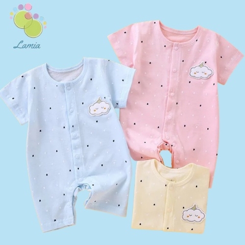 Bộ Đồ Liền thân Mùa Hè Body Đùi Cúc Giữa Cho Bé Sơ Sinh 25BDDU