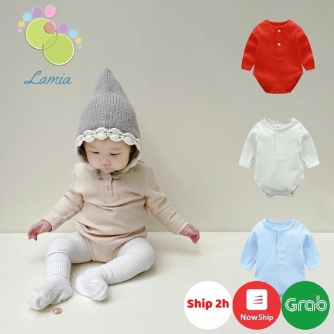 Bodysuit Dài Tay Thu Đông Phong Cách Hàn Quốc Cho Trai Bé Gái Sơ Sinh 𝟏𝟒𝐁𝐃𝐒