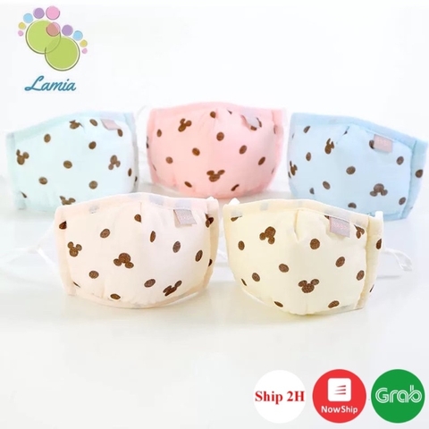 Khẩu Trang 3D 4 Lớp Chống Bụi Xuất Hàn Có Nút Chỉnh Quai Đeo Cho Bé 0-3Tuổi