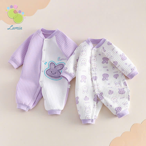 Body nỉ bông dài tay thu đông họa tiết dễ thương cho bé sơ sinh hàng Quảng Châu cao cấp