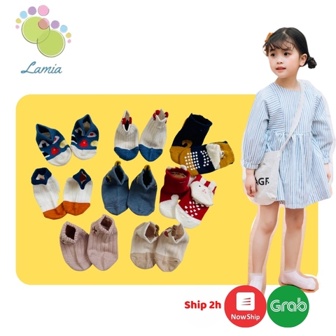 Set 2 Đôi Vớ Len Xuất Nhật Tất Chống Trượt Cho Bé Trai Bé Gái 0-5 Tuổi 𝐓𝐗𝐍