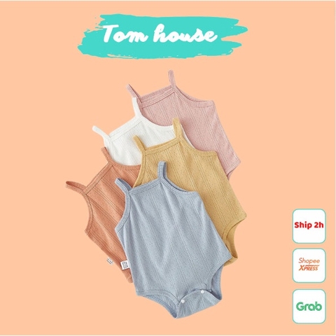 Quần áo cho trẻ sơ sinh Bodysuit 2 dây mùa hè hình thú cho bé 𝟎𝟖𝐁𝐃𝐒𝟐𝐃