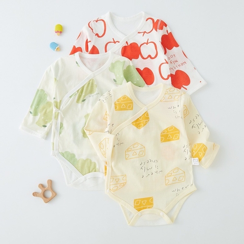 Bodysuit hè mỏng mát có lỗ thông hơi cho bé trai bé gái sơ sinh nằm điều hòa 𝟏𝟖𝐁𝐃𝐒