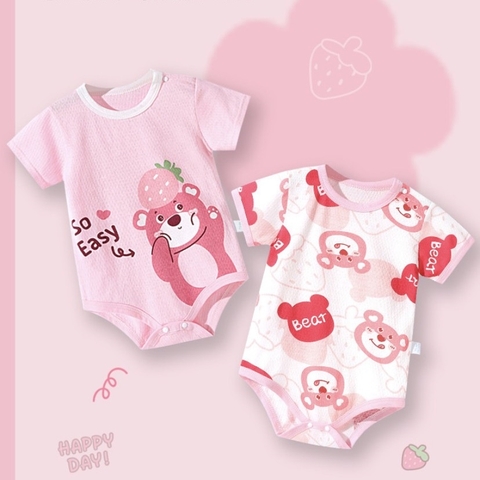 Bodysuit cộc tay cho bé trai bé gái sơ sinh mùa hè mỏng mát, họa tiết dễ thương 𝟏𝟗𝐁𝐃𝐒