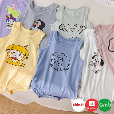 Body Chip Cho Bé Trai Bé Gái Sơ Sinh Mặc Hè Vải Cotton Co Dãn Mỏng Mát 𝟐𝟏𝐁𝐃𝐒