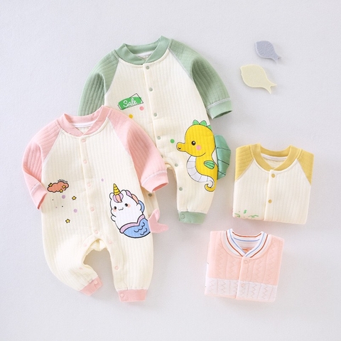 Body nỉ bông dài tay ấm áp cho bé trai bé gái sơ sinh mặc mùa đông 𝟐𝟗𝐁𝐃𝐃