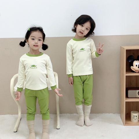 Bộ đồ dài tay cho bé trai bé gái mặc thu đông chất cotton nỉ co dãn ấm áp hàng Quảng Châu cao cấp 𝟎𝟖𝐁𝐃𝐓