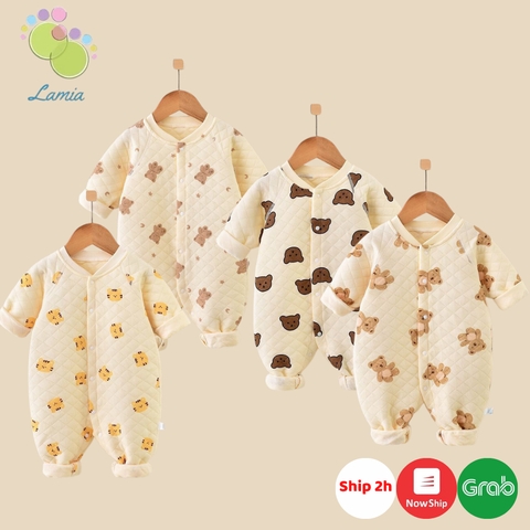 Body dài tay cho bé sơ sinh chất liệu nỉ bông ấm áp mặc mùa đông 𝟑𝟐𝐁𝐃𝐃