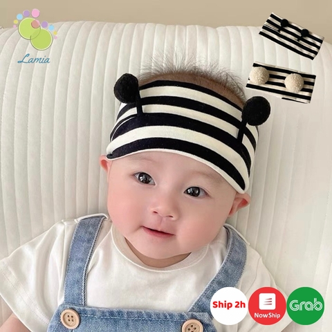 Băng đô turban con ong kẻ sọc đen trắng cho bé trai bé gái sơ sinh 𝐓𝐁𝟓