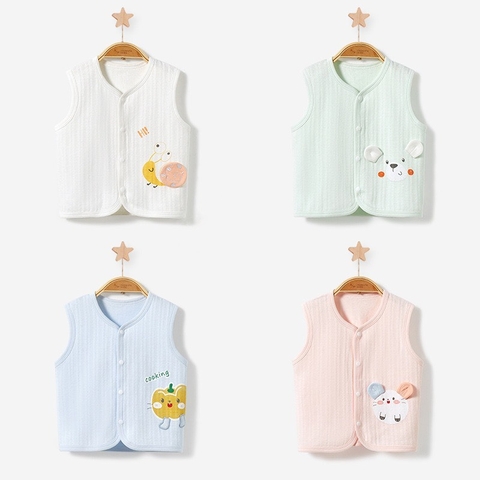 Áo khoác gile cotton 1 lớp mỏng nhẹ cho bé mặc hè thu 05AK