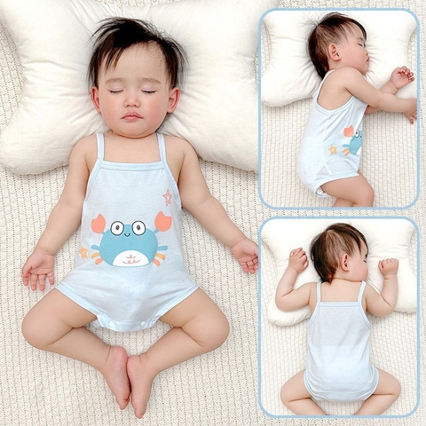 Bộ Bodysuit 2 dây cho bé gái mùa hè mỏng mát họa tiết đáng yêu 𝟎𝟑𝐁𝐃𝐒𝟐𝐃