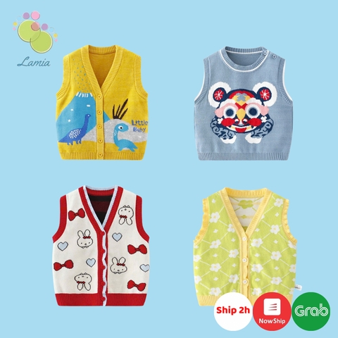 Áo gile len thu đông cho bé trai bé gái hàng Quảng Châu cao cấp