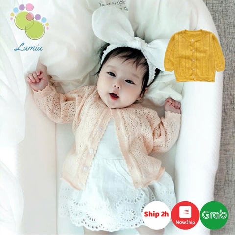 Áo len Cardigan bé gái dài tay mỏng nhẹ 1 lớp cho bé gái 𝐀𝐊𝐋𝟏