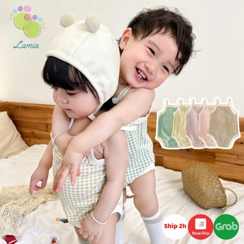 Bodysuit 2 dây chất cotton mỏng mát thấm hút mồ hôi cho bé sơ sinh mặc mùa hè 𝟏𝟐𝐁𝐃𝐒𝟐𝐃