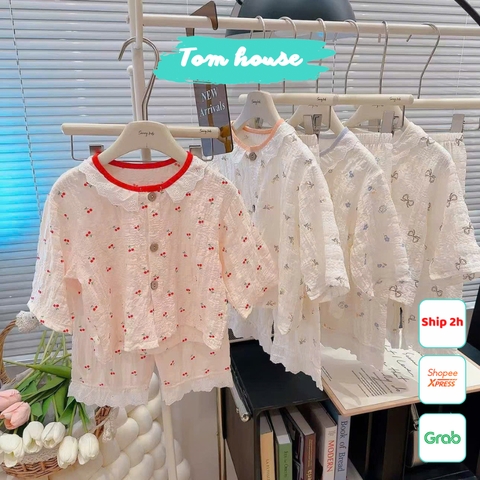 Bộ dài tay mỏng đáng yêu cho bé gái mặc hè thu phong cách Hàn Quốc 𝟎𝟐𝐁𝐃𝐓