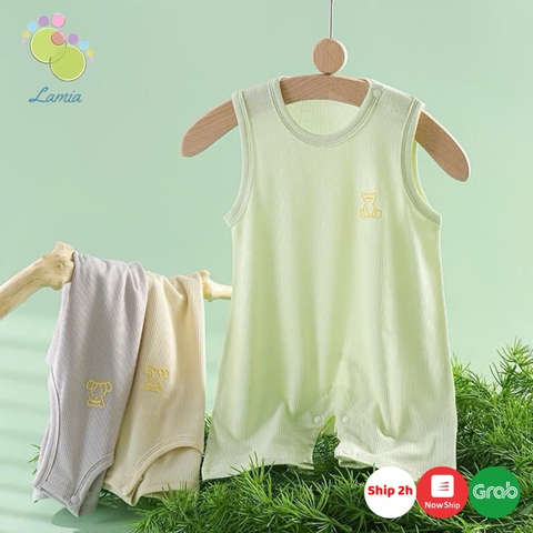 Body đùi sát nách chất cotton mỏng mát co dãn cho bé sơ sinh 𝟔𝟎𝐁𝐃𝐃𝐔
