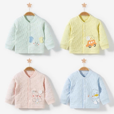 Áo khoác nỉ bông dài tay phong cách Hàn Quốc họa tiết dễ thương cho bé yêu mặc mùa đông 𝟏𝟐𝐀𝐊