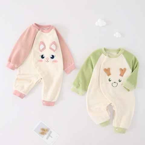 Body nỉ bông dài tay mùa đông họa tiết dễ thương cho bé trai bé gái sơ sinh 𝟒𝟑𝐁𝐃𝐃