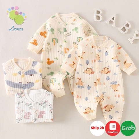 Body nỉ bông dài tay mua đông cho bé trai bé gái sơ sinh hàng Quảng Châu cao cấp 𝟒𝟓𝐁𝐃𝐃