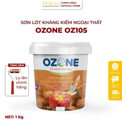 Sơn lót kháng kiềm ngoại thất cao cấp 1kg[OZ105] Định mức 10m2/lớp|HIỆU ỨNG DE'GON