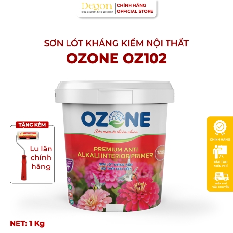 Sơn lót kháng kiềm nội thất cao cấp 1kg[OZ102]| Định mức 10m2/lớp |HIỆU ỨNG DE'GON