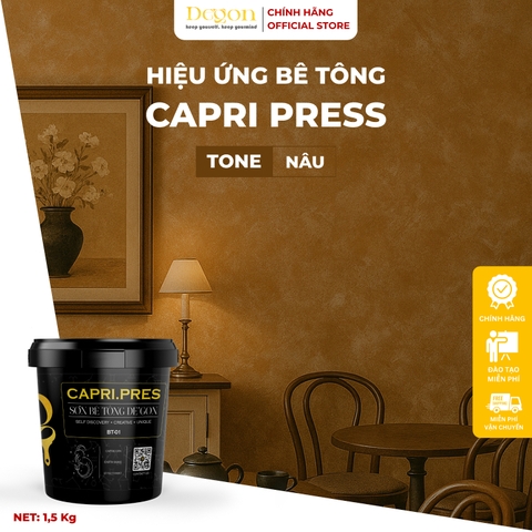 Sơn hiệu ứng bê tông tone Nâu[1,5kg]| -  Định mức 2-3m2 | HIỆU ỨNG DE'GON
