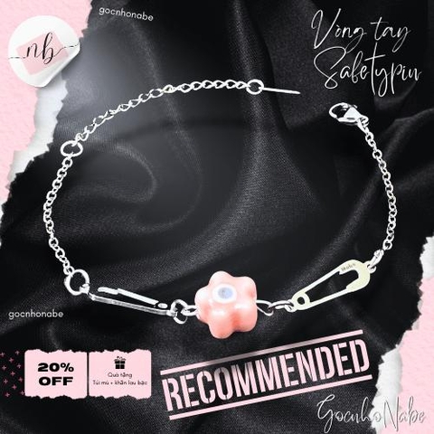 Vòng tay safety Pin x Evil Eye Hoa - Giúp mang lại những điều may mắn trong cuộc sống, mỗi màu một ý nghĩa riêng
