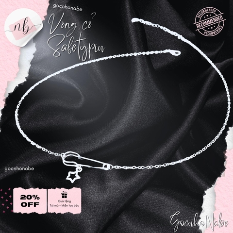 Dây chuyền Safety pin Star - Chất Liệu Titanium không rỉ - Women Trang Sức