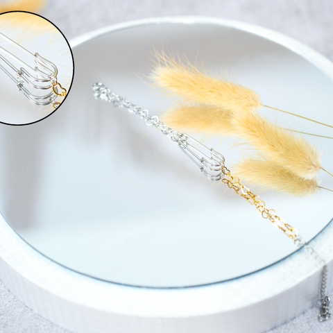 Vòng tay Safety Pin Heart Breaker - Lắc Tay Nữ. Phụ Kiện  Titanium - Không Đen Rỉ Xuống Màu