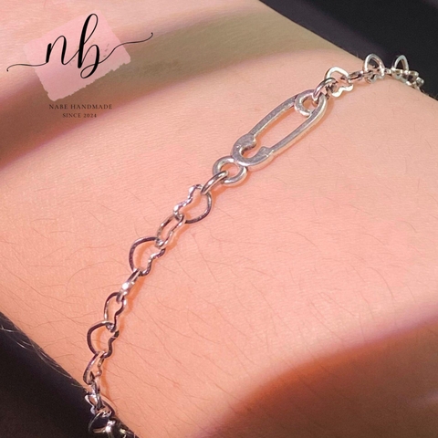 Vòng tay safety pin cute heart - Vòng tay nữ Titanium Phụ Kiện