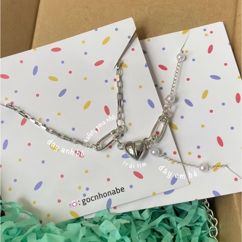 Vòng Tay Cặp Đôi Safety Pins Trái Tim Nam Châm - Vòng Tay Cặp Đôi An Toàn Dành Cho Hội Cuồng Người Yêu - vòng tay Titan Phụ Kiện