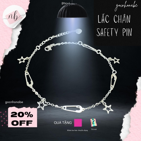 Lăc chân safety pin bầu trời đầy sao V2 Titanium không đen rỉ-   Titan trang sức chính hãng