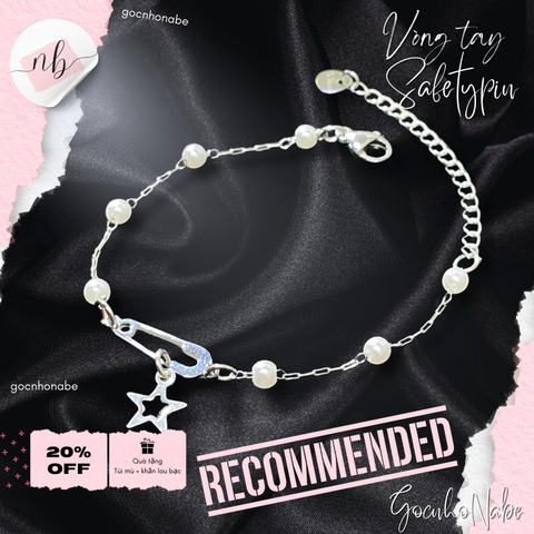 Vòng tay safety Pin Lonely Star V2 x Nabe mini Pin - Titanium không đen rỉ xuống màu - Lắc tay safety pin không ghỉ
