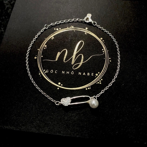 [BẠC CHUẨN] Vòng Tay Mini Safety Pins “Trái Tim Sỏi Đá” - Chất Liệu Bạc S925 - Thời Trang Hàn Quốc Đeo Tay lắc tay vòng tay  nữ