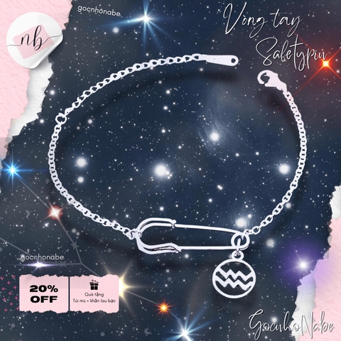 Vòng tay safety Pin cung hoàng đạo