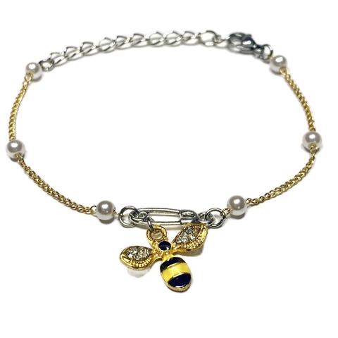 Vòng Tay Safetypins Ong Nỗ Lực - Có thể đeo chân - Hỗ Trợ Cân Bằng Cảm Xúc - lắc chân nữ thời trang Hàn vòng tay  nữ Phụ Kiện Hoa