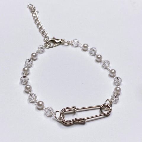 [ SIÊU XINH ]Vòng Tay Nữ Safety Pins Hạt Pha Lê Bling Bling - xu hướng thời trang Hàn Quốc vòng tay  nữ