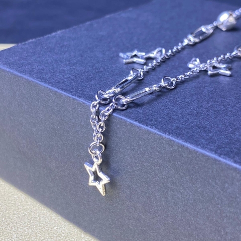 Lắc Chân Mini Safetypins Dây Trơn Bầu Trời Sao - Vòng Chân Chuông Charm Ngôi Sao Women Chain