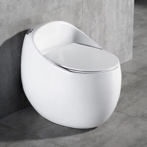 Bàn cầu trứng 1 khối hình tròn màu trắng - MT0011