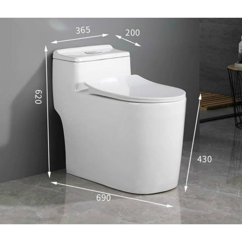 Bồn cầu liền khối màu trắng trơn - MT0016