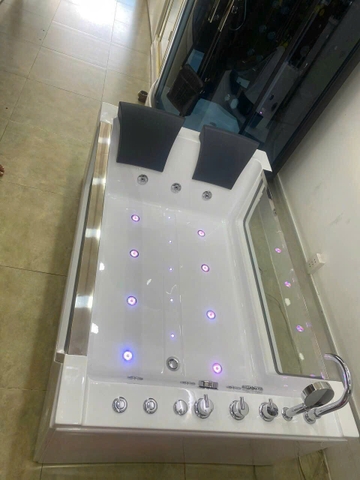 Bồn Tắm Đôi Độc Lập 2 Kính fULL Massage+Sục 1700x1100(mm)
