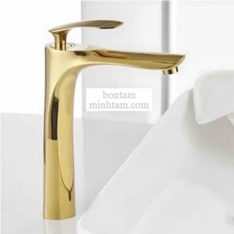 Vòi rửa mặt nghệ thuật lá mạ vàng MT-VVLC