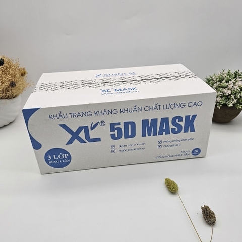 100 Chiếc khẩu trang 5D kháng khuẩn XL MASK, khẩu trang dùng 1 lần bảo vệ sức khỏe.