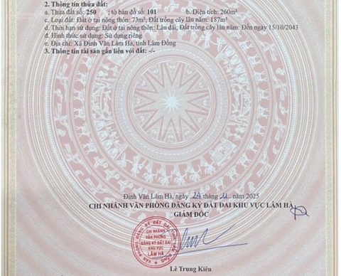 Bán đất Lâm Hà xã Tân Văn giá 350tr