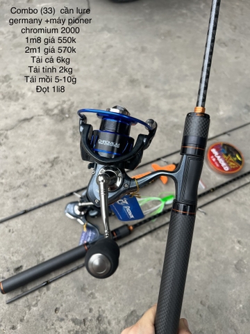 Combo 133 cần lure germany fishing +máy pioner chromium 2000