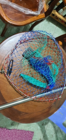 Vợt rút inox 4m + mặt vợt xiếp tam giác