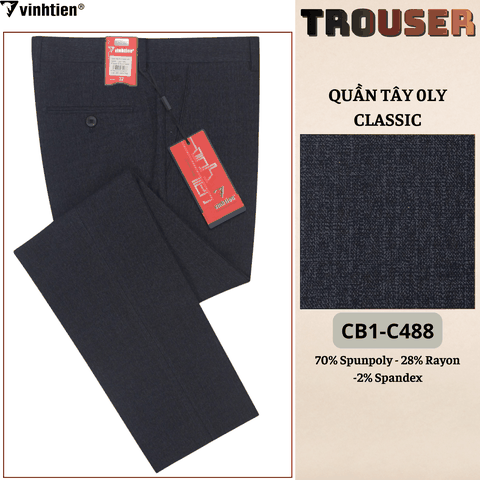 Quần Tây 0Ly Classic 515 - Vải dãn cao cấp