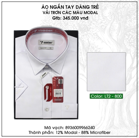 Áo SMNT Slim Fit 365 - Vải trắng Modal